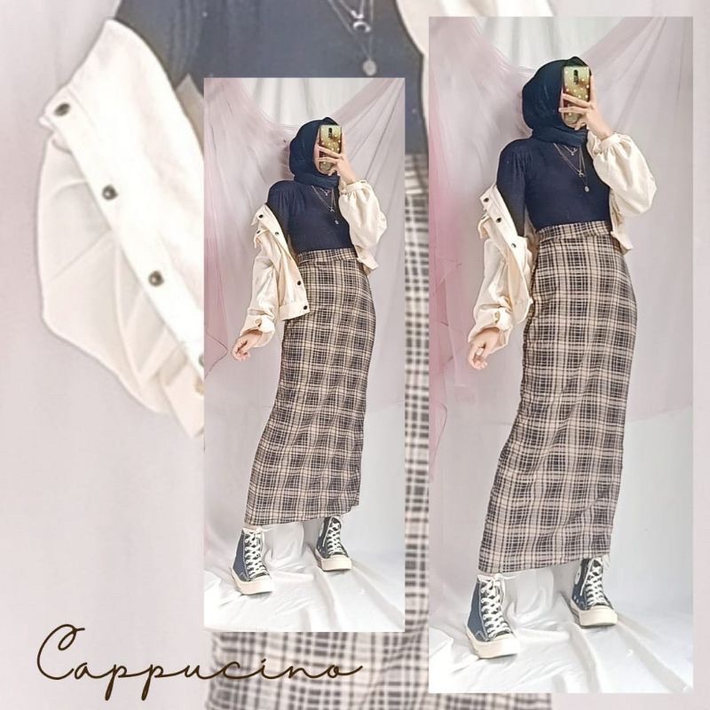 Rok Span Tartan || Rok Span Wanita || Rok Kuliah Wanita || Span Tartan Korea || Rok Span Motif