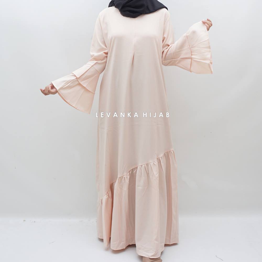 ALMA Dress edisi tangan lonceng, Long dress fashion Hijaber kode GSm