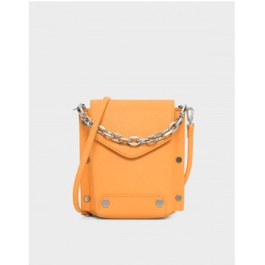 Tas Selempang bahu wanita mini unik Charles and Keith / Woman Stud Detail Chain Sling Bag Original