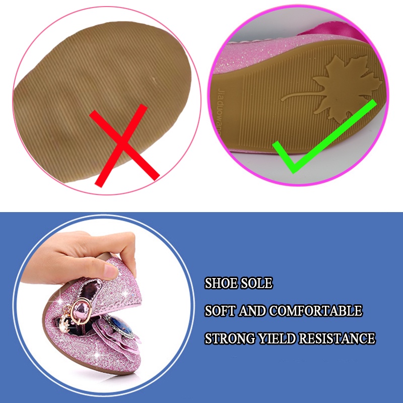 Sepatu Frozen Anak Perempuan 24-37 Sepatu Princess Elsa Anna Girl Party FLAT Shoes Anak