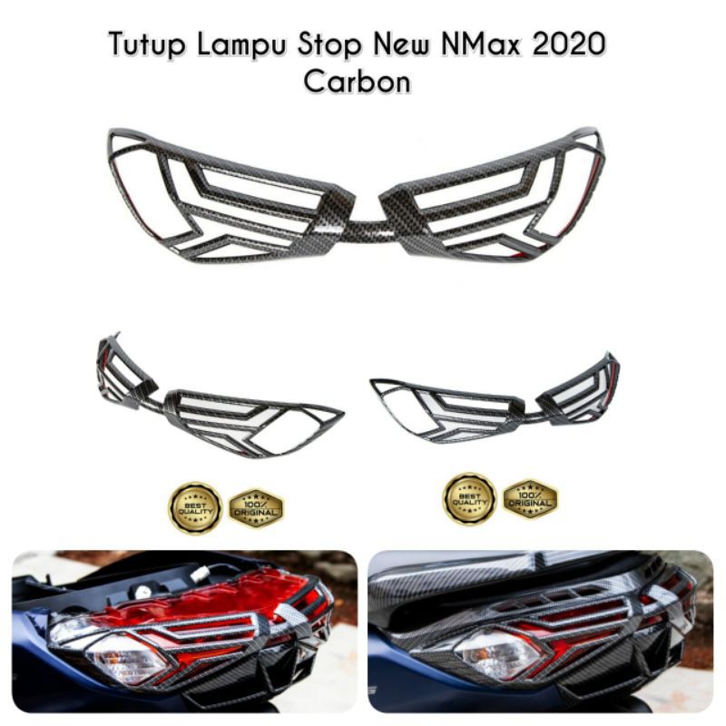 Tutup Lampu Stop Nmax New 2020 Carbon Nemo / Cover Stop Belakang New Nmax 2020 Nemo
