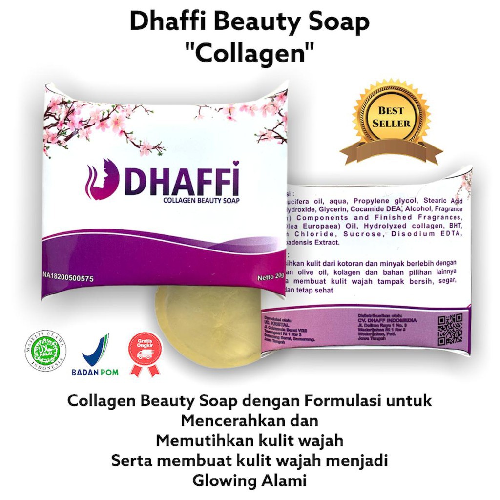 Dhaffi Collagen Beauty Soap, sabun pembersih wajah