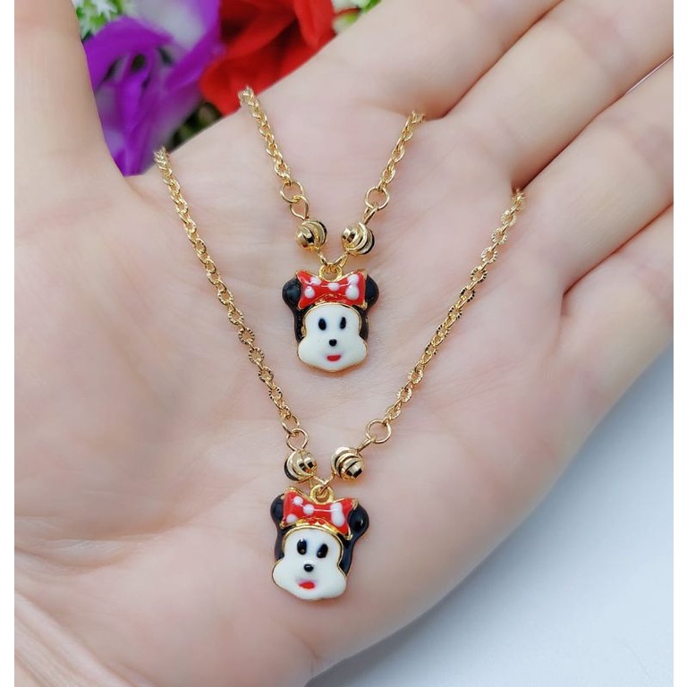 Set Kalung Anak-Anak Xuping Mickey Lapis Emas 18k J01.J02