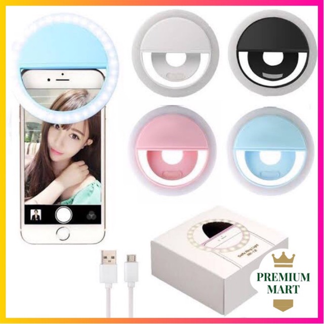 Selfie RingLight LED / Lampu Selfie Bulat untuk HP Flash Charm Eyes Cincin [4WARNA]