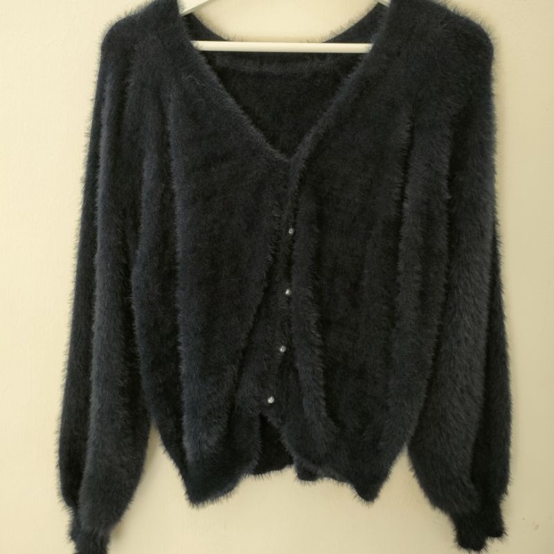Cardi fuzzy Rope Picnic Navy