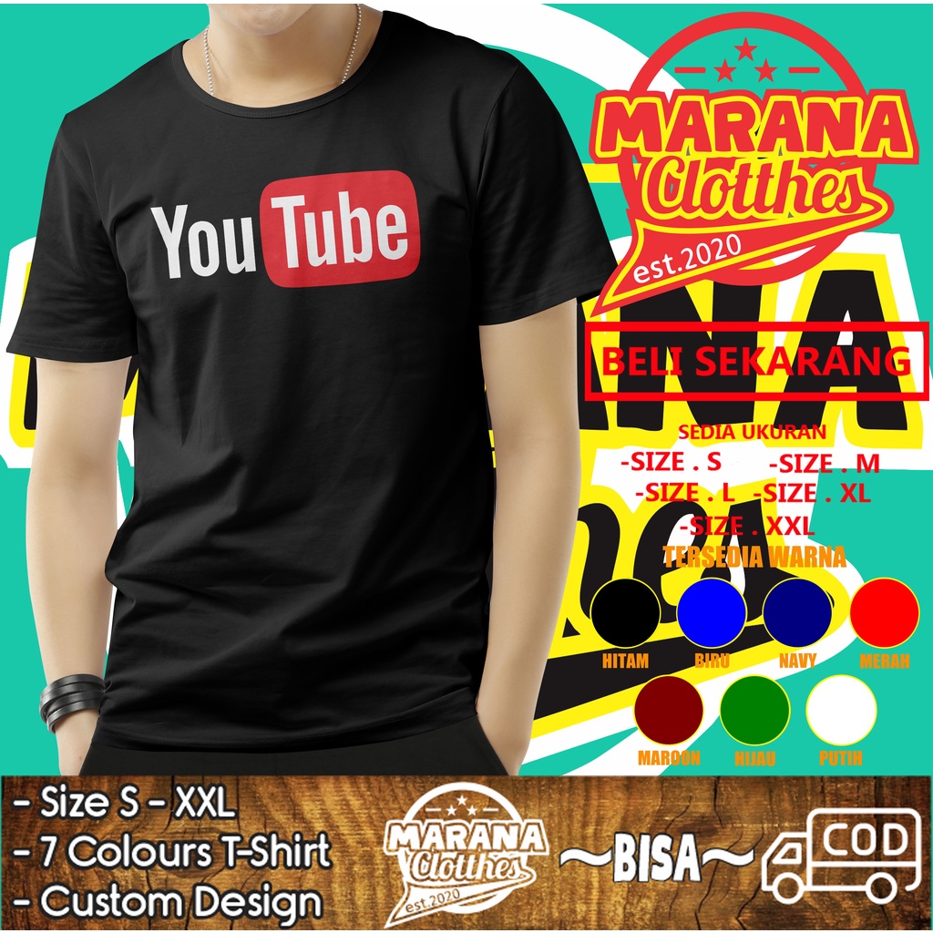 Kaos Youtube Logo v2 Baju Distro