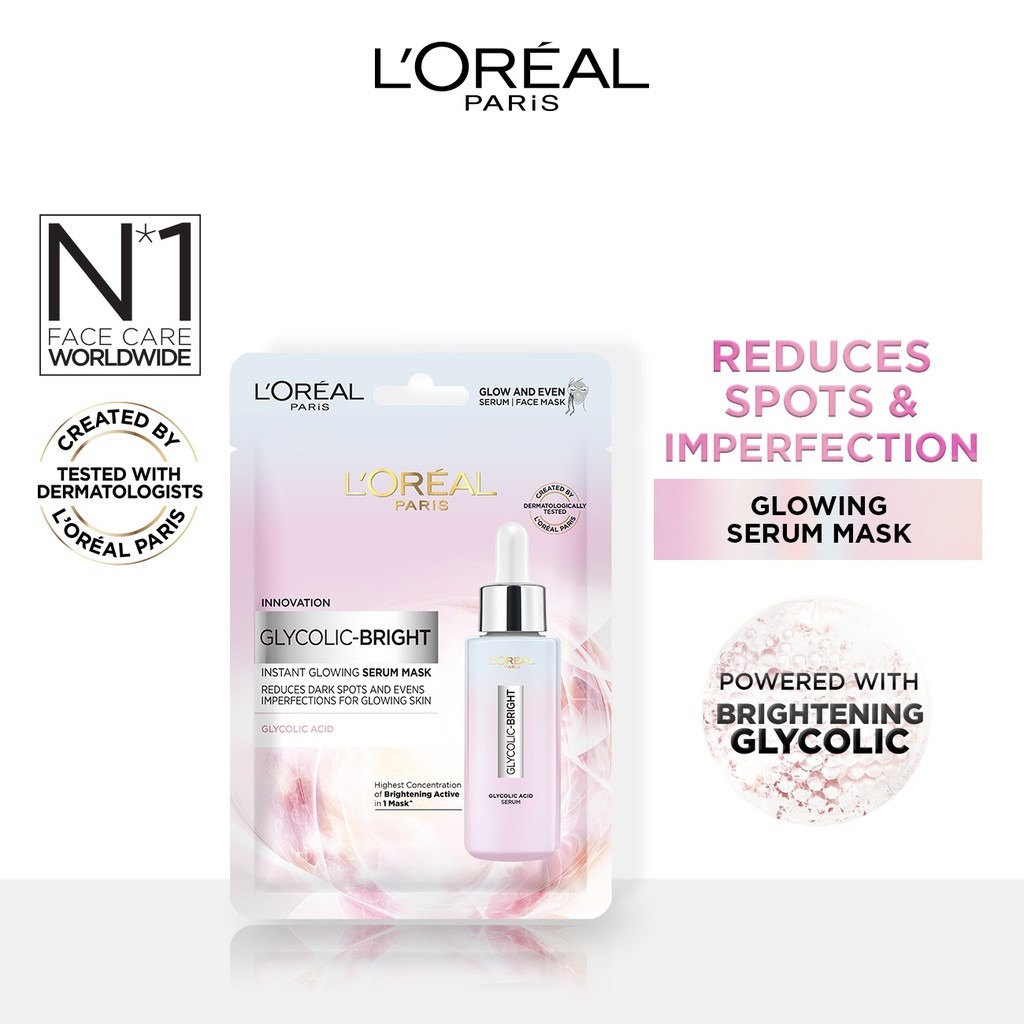 LOREAL Glycolic Bright Instant Glowing Serum Mask