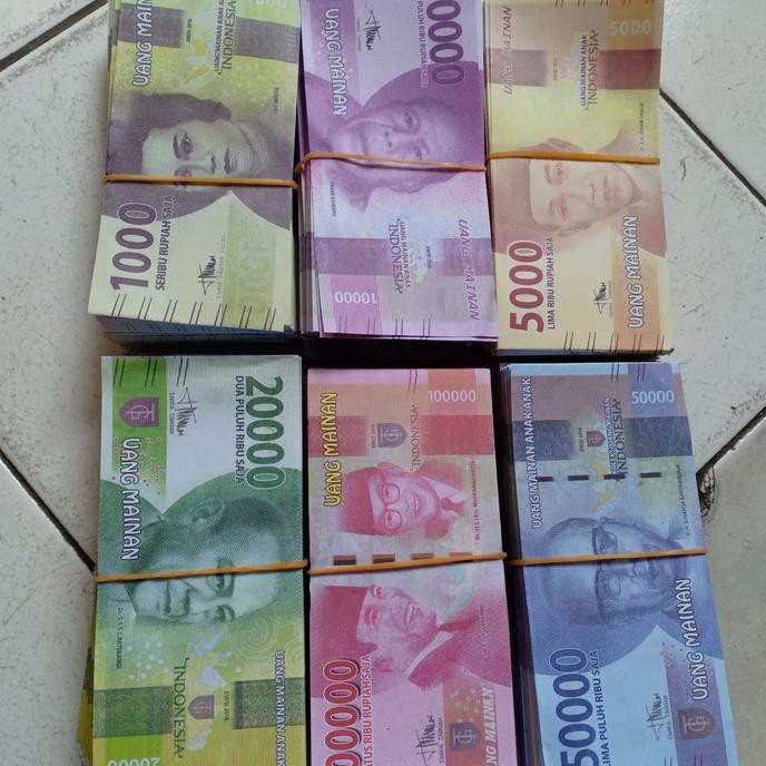 TERMUR@H uang monopoli asli isi 1000 duit duitan mainan pecahan campur