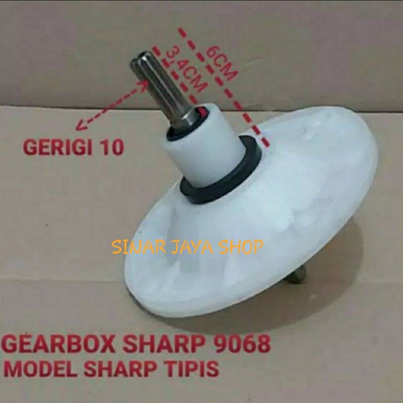 GEARBOX MESIN CUCI SHARP GERIGI 10 TIPIS  9068 - GEARBOX SHARP LAMA