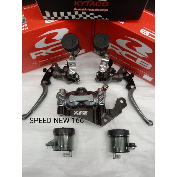 PAKET KALIPER MASTER REM DEPAN KTC 4P BIG MONOBLOCK /RCB TABUNG PISAH S1 17,5MM KIRI/KANAN RCB ORIGI