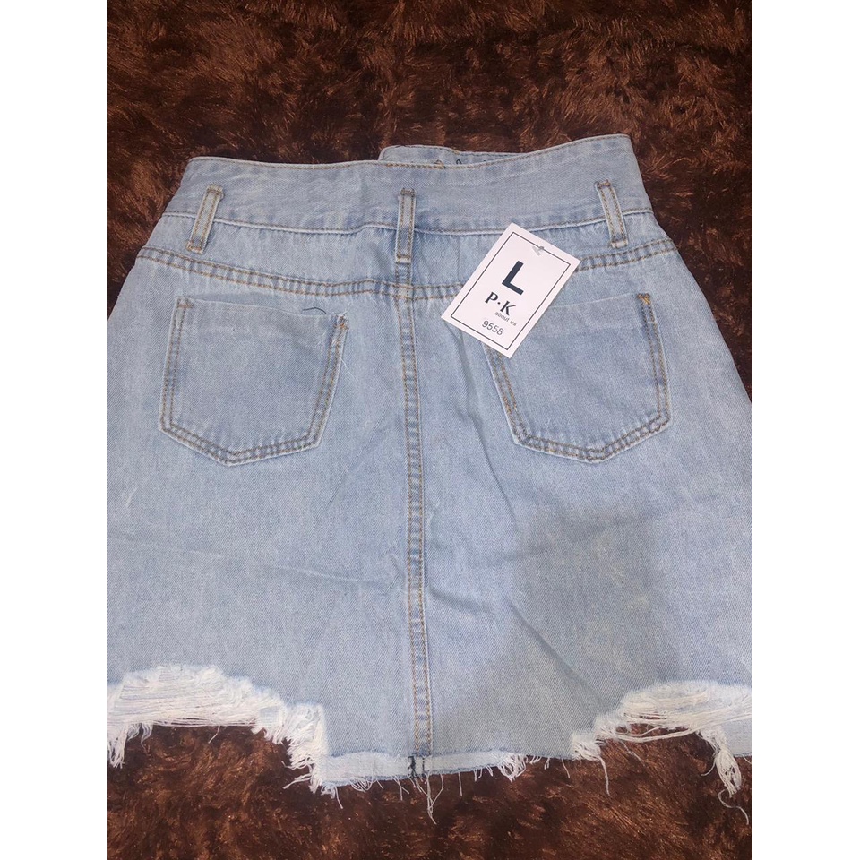 luckshop88-rok jeans pendek /rok denim pendek /skirt jeans pendek  mini