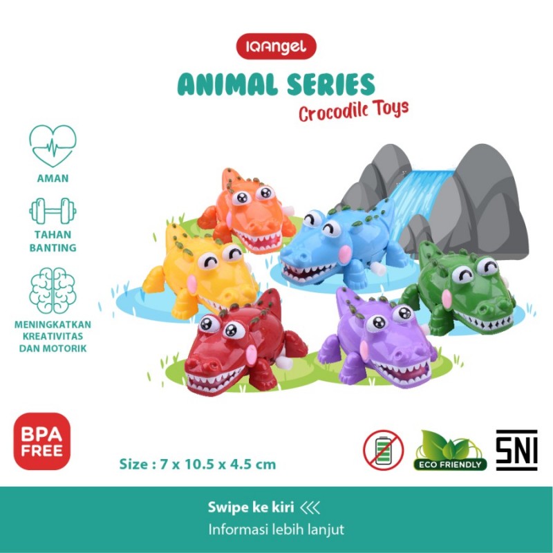 IQ Angel Animal Series Mainan Motorik Anak - Crocodile / Buaya - Random