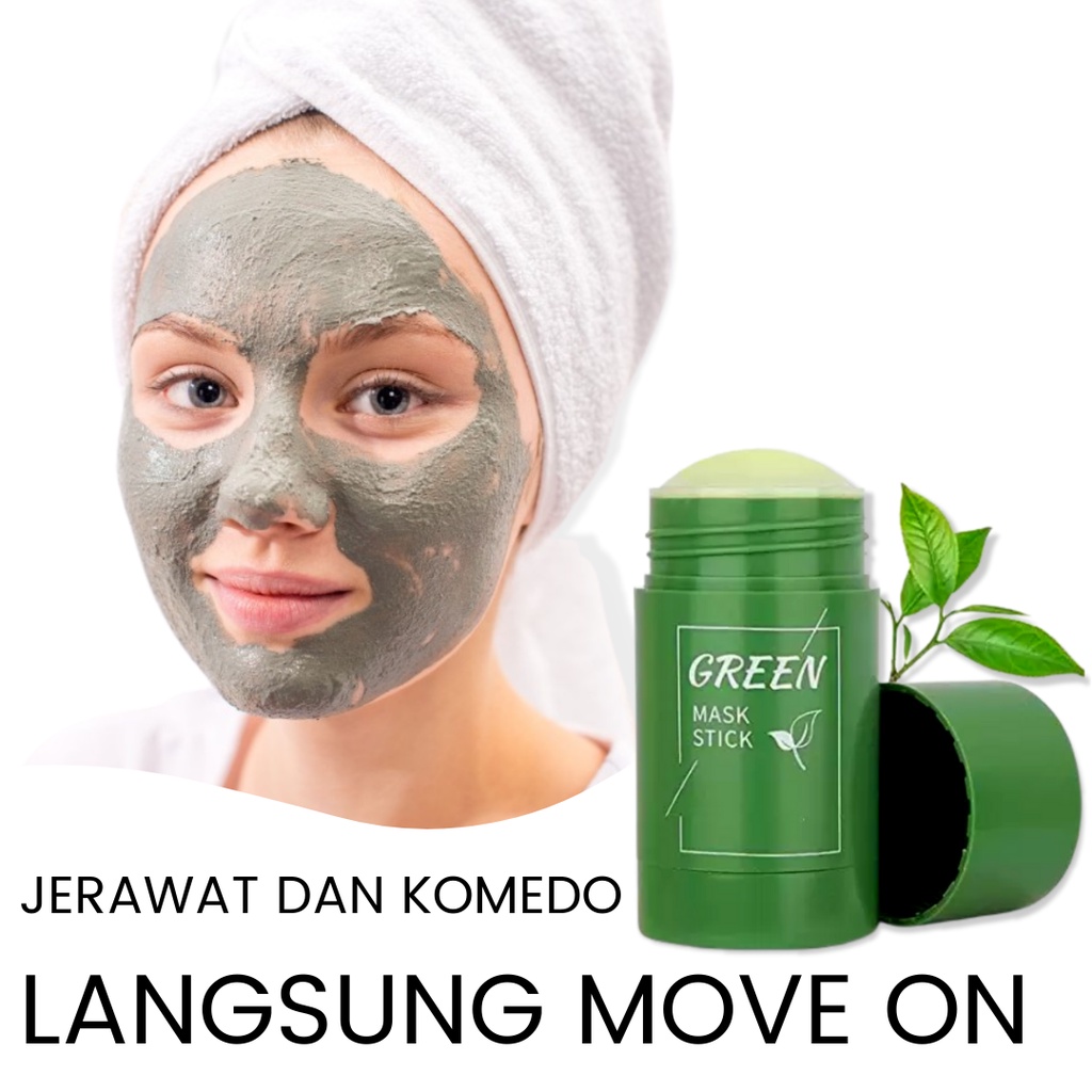 Green Tea Mask Stick Meidian Masker Wajah Penghilang Komedo Pori Pori Pria Dan Wanita Paling Ampuh 40 Gram 100% Original