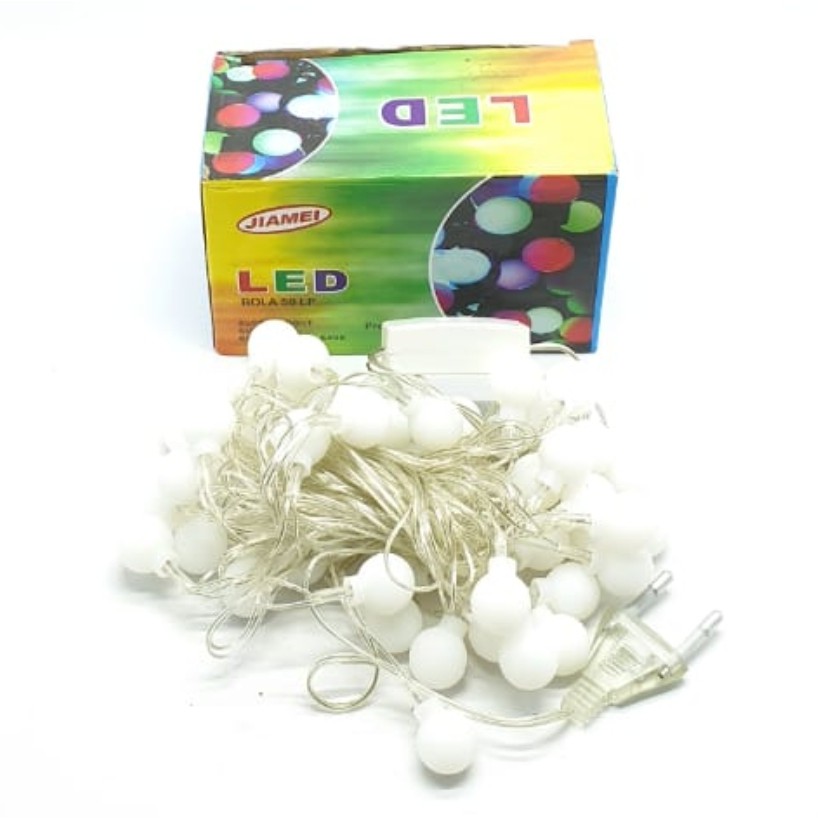 Jiamei Lampu Hias 50 Led Bola Susu Besar 6 Mtr Red Green Blue