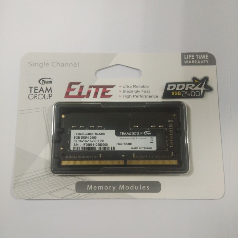 Ram Laptop Team Elite 8GB DDR4 2400Mhz / Sodimm 8GB DDR4 PC2400