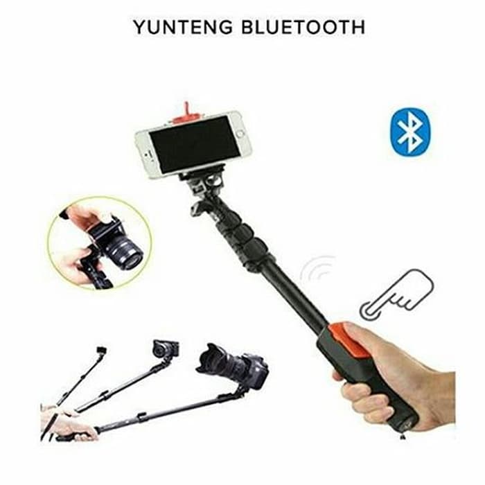 Original Yunteng 1288 Monopod Tongsis Bluetooth with Free Tripod Camera Smartphone