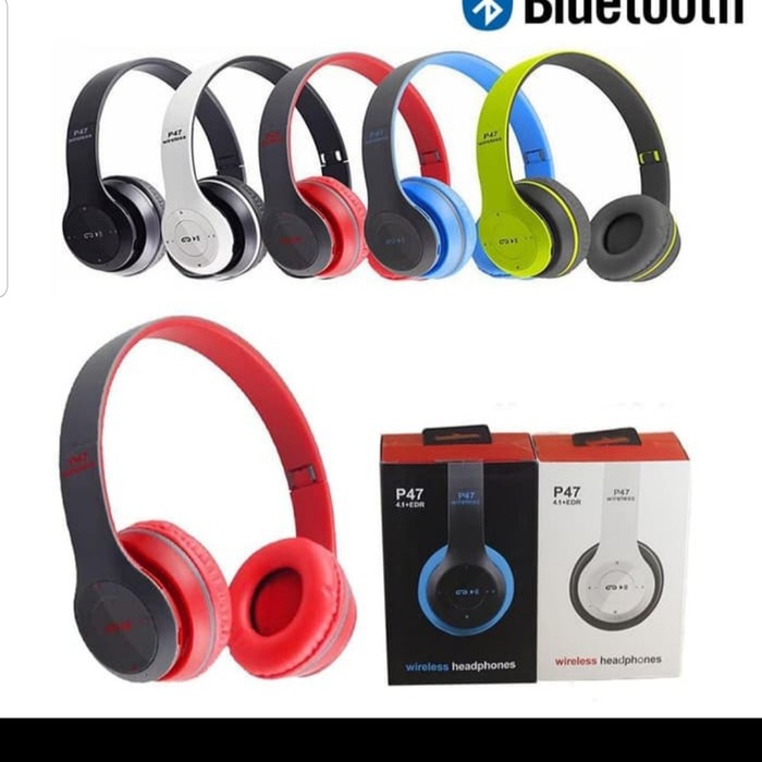 headset bando Jbi wireless P47 original extra bass bluetooth earphone Q4D5 Murah Berkualitas