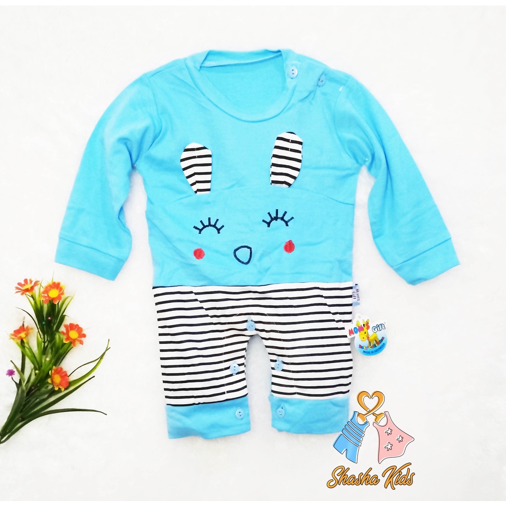 [ MG 12] Baju bayi  / Jumpsuit baju Bayi  bahan SNI model topi usia 0-6 bulan