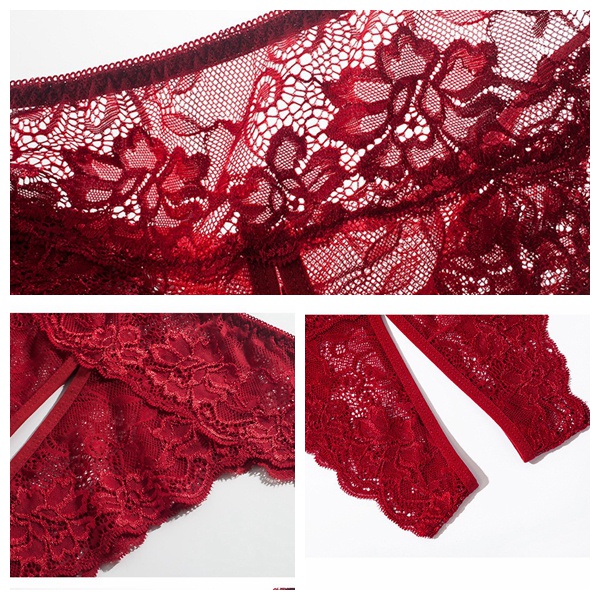 Sexy transparan Renda Celana Ukuran Jumbo hot low Waist Open Crotch Celana Dalam Seksi Lingerie C025