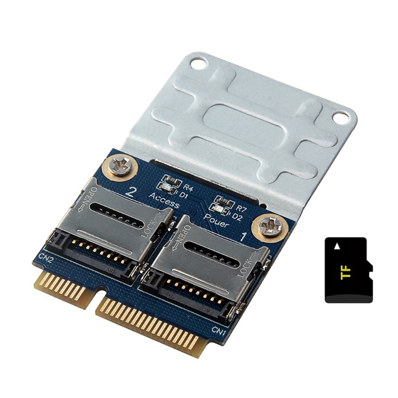 Btsg Untuk Laptop Dual Micro- SD SDHC SDXC TF to Mini PCIe Memory Card Reader MPCIe