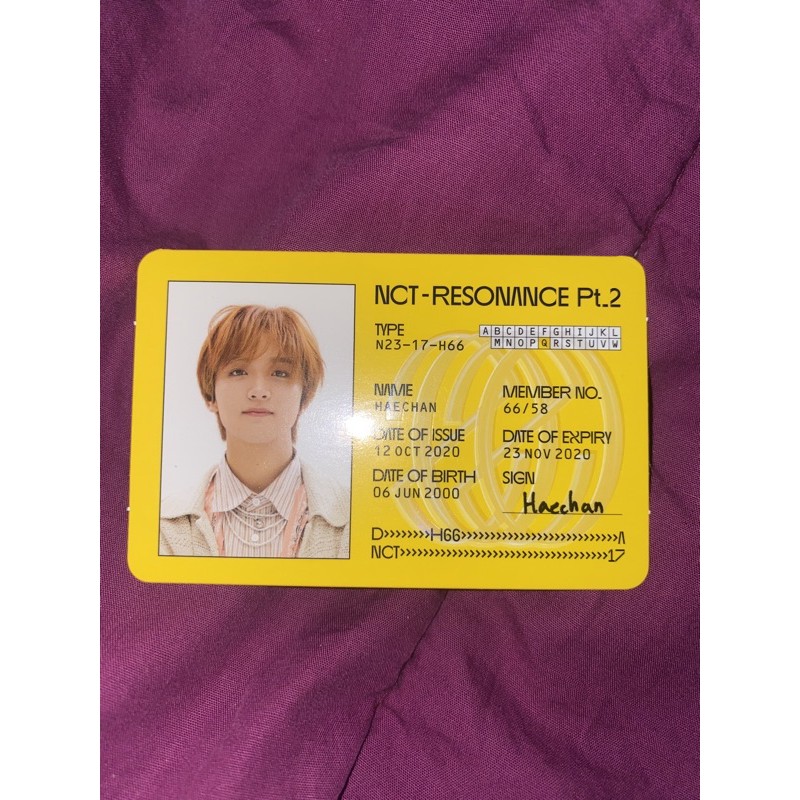 ID CARD YB HAECHAN DEPARTURE RESONANCE PT 2