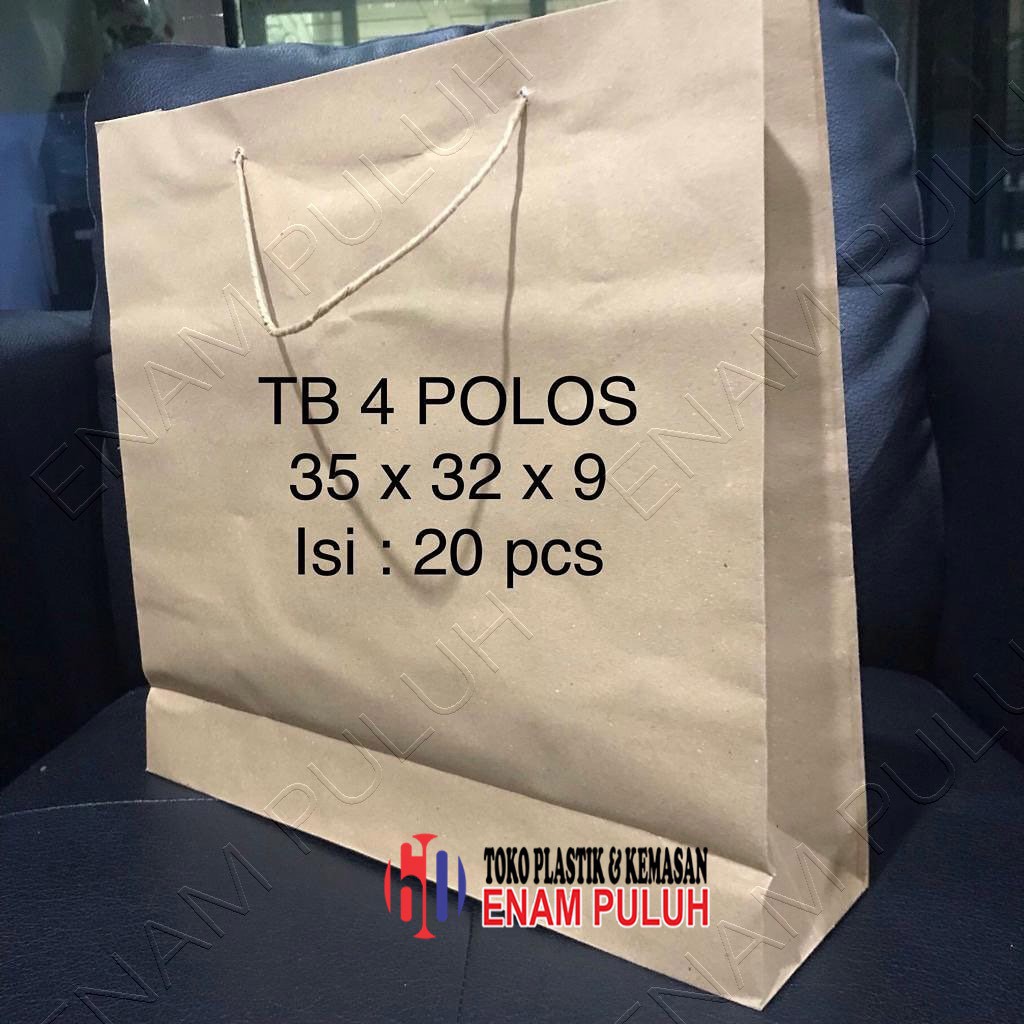 

Tas kertas coklat polos plain paper bag kertas kraft coklat brown isi 20 murah TB 4 POLOS