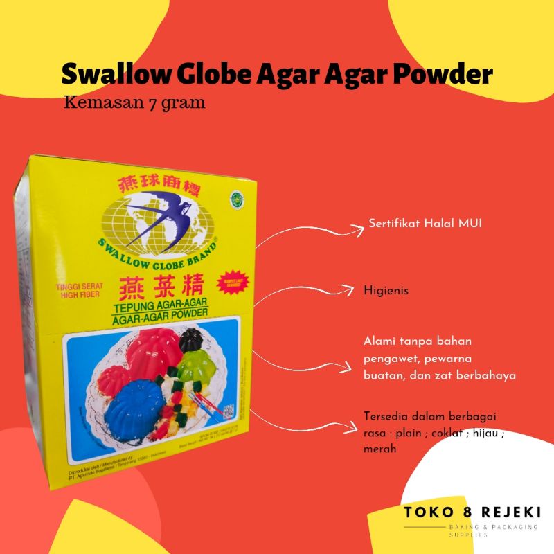 

Agar Agar Powder SWALLOW GLOBE 7 gr