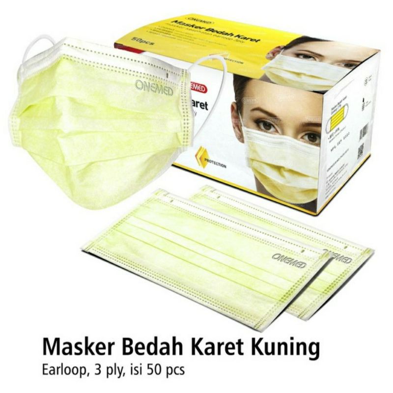 Onemed masker bedah karet earloop 3 ply isi 50 pcs