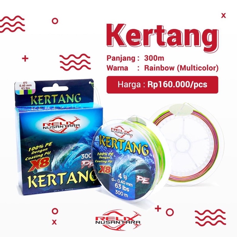 Senar Pancing PE Kertang 0.8 1 1.2 1.5 2 3 4 Relix Nusantara Panjang 300 Meter / Benang Mancing