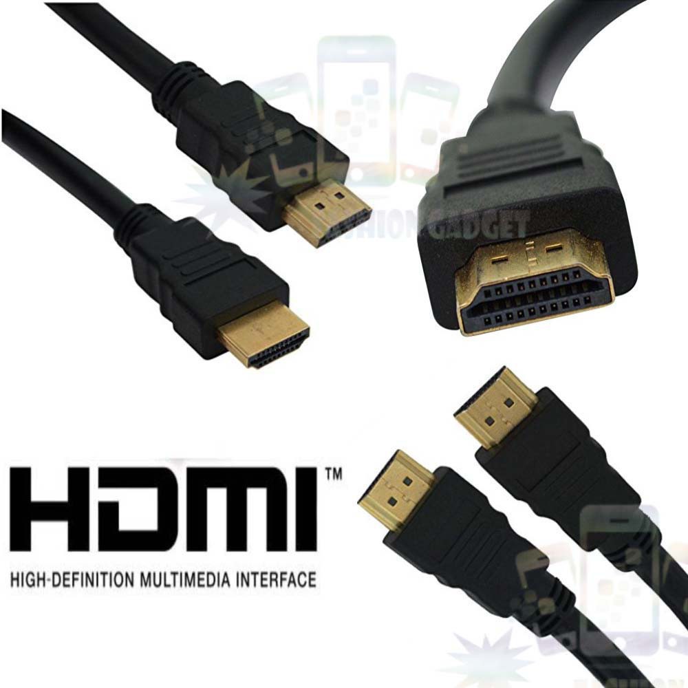 Kabel HDMI 3 METER / 5 METER / 1.5 METER LAPTOP KE TV CCTV NYLON Serat Jaring / Kabel HDMI To HDMI 1080P V1.4 3D HQ Gold Plate CABLE HDMI GOLD