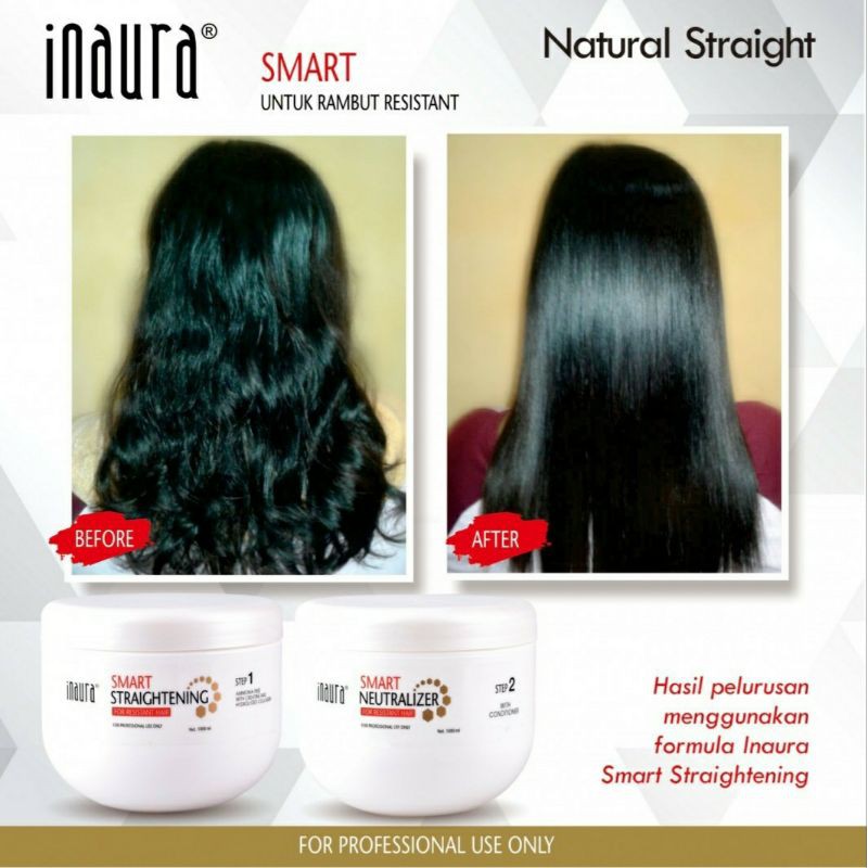 INAURA STEP 1 STRAIGHTENING (1 KG) 1000 GR | Obat Rebonding / Krim Pelurus Rambut