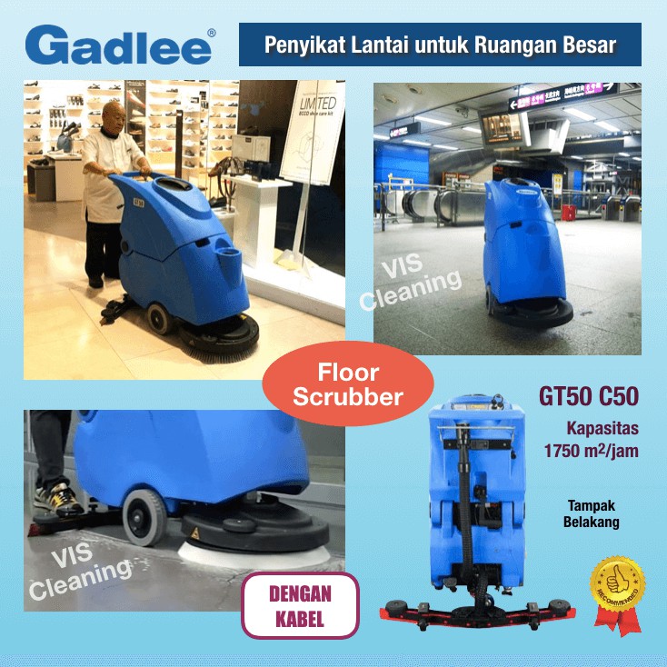 Floor Scrubber Gadlee GT50 Cable (Mesin Penyikat dan Pengering Lantai)