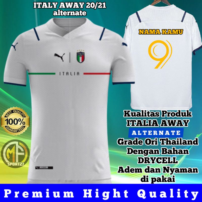 Jersey Italia Away Alternate Euro New 2021 Baju Olahraga Sepak Bola Grade ori pria dewasa