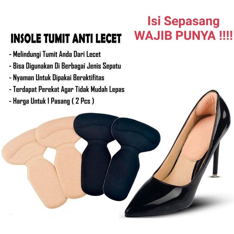 Insole Tumit Anti Lecet T-shape / Bantalan Sepatu Bagian Tumit Belakang