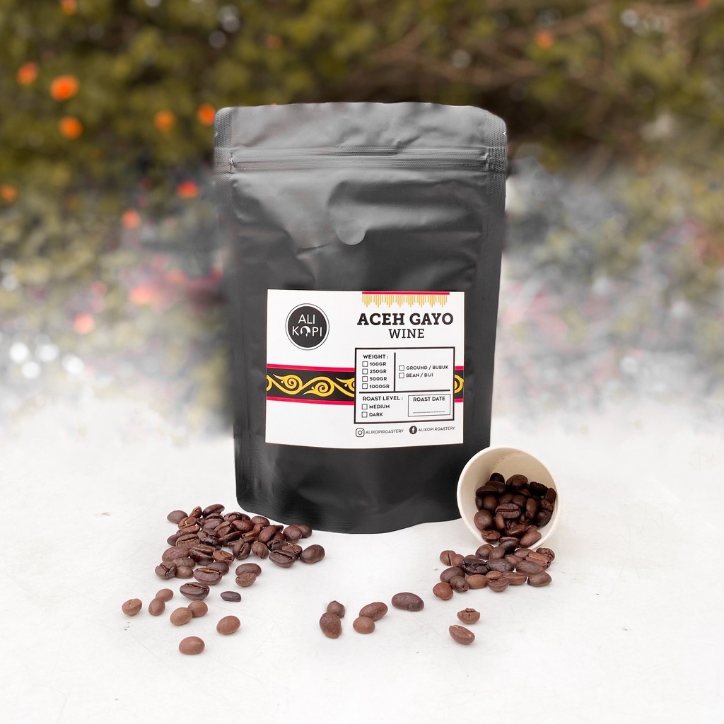 

Kopi Arabica Gayo Wine 250 gram (Biji/Bubuk)