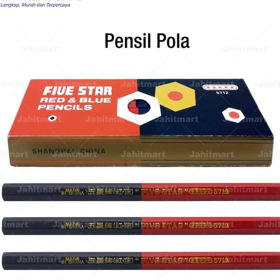 

ORIGINAL PENSIL MERAH BIRU BESAR / PENSIL POLA MERAH BIRU BESAR