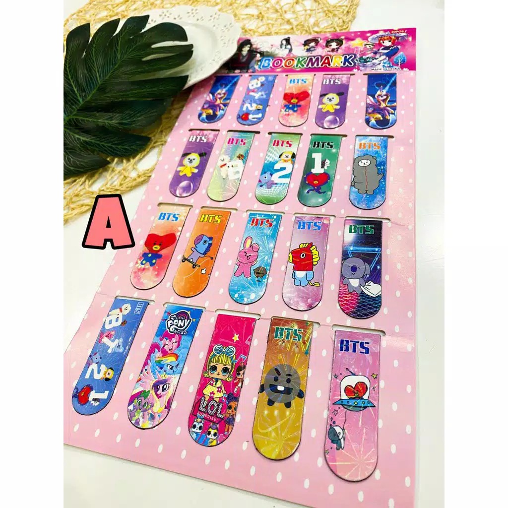 

Pembatas Buku Magnet BTS BT21 KPOP dan Kartun Boomark Paper Clip Satuan