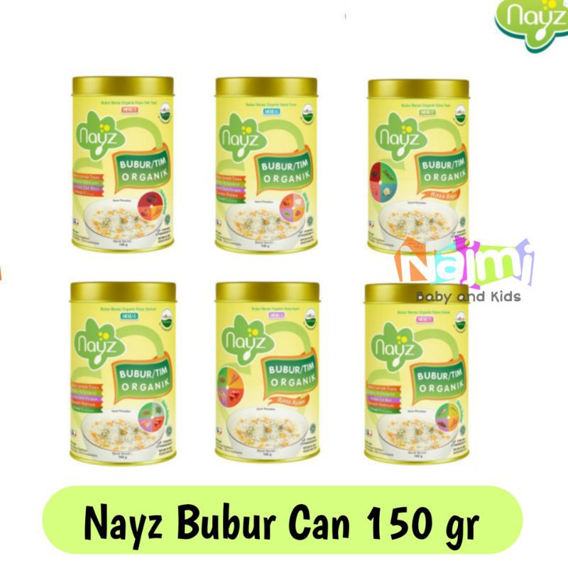 NAYZ CAN 150gr Bubur Tim MPASI Organik Bayi Nay'z Kaleng (Ayam Sapi, Hati Sapi, Salmon, Kakap, Tuna)