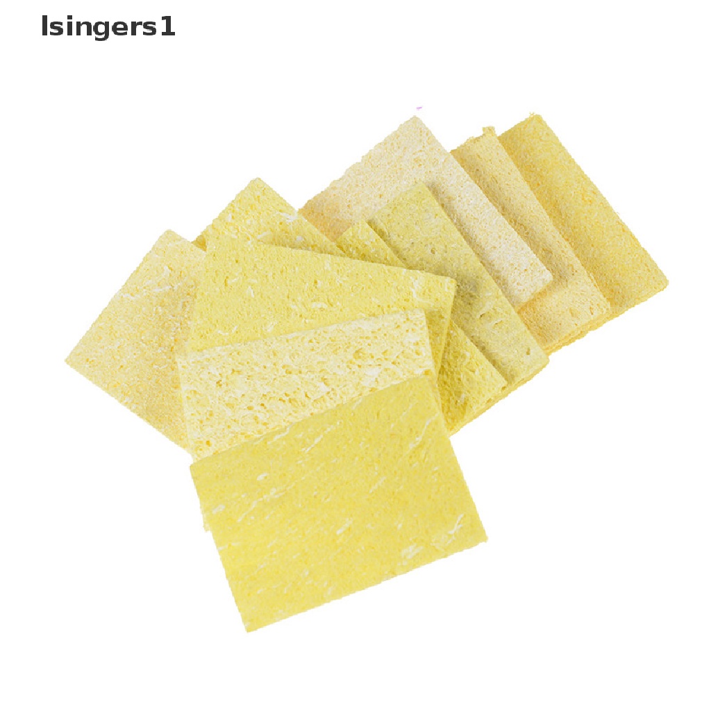 (lsingers1) 10pcs / Set Spons Pembersih Timah Solder Tahan Panas 4x6cm Untuk Peralatan Tukang