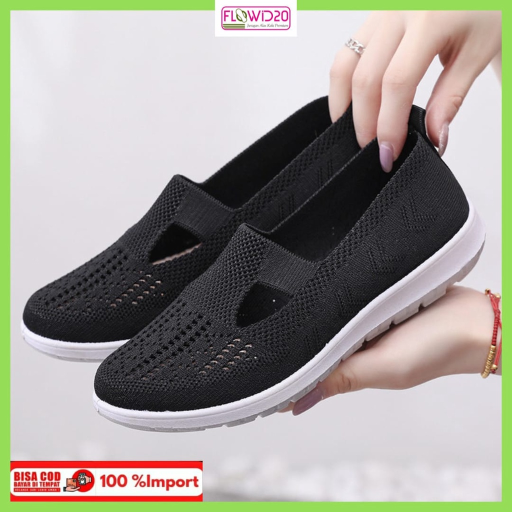 sepatu flat shoes rajut import 110 sepatu kerja sepatu import