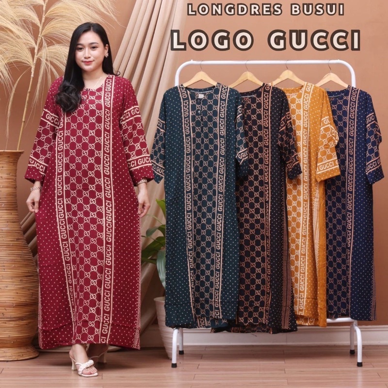 PAKET 5 GAMIS RAYON BUSUI SIZE STANDAR LONGDRESS SANTUNG HALUS BOLEH PILIH MOTIF