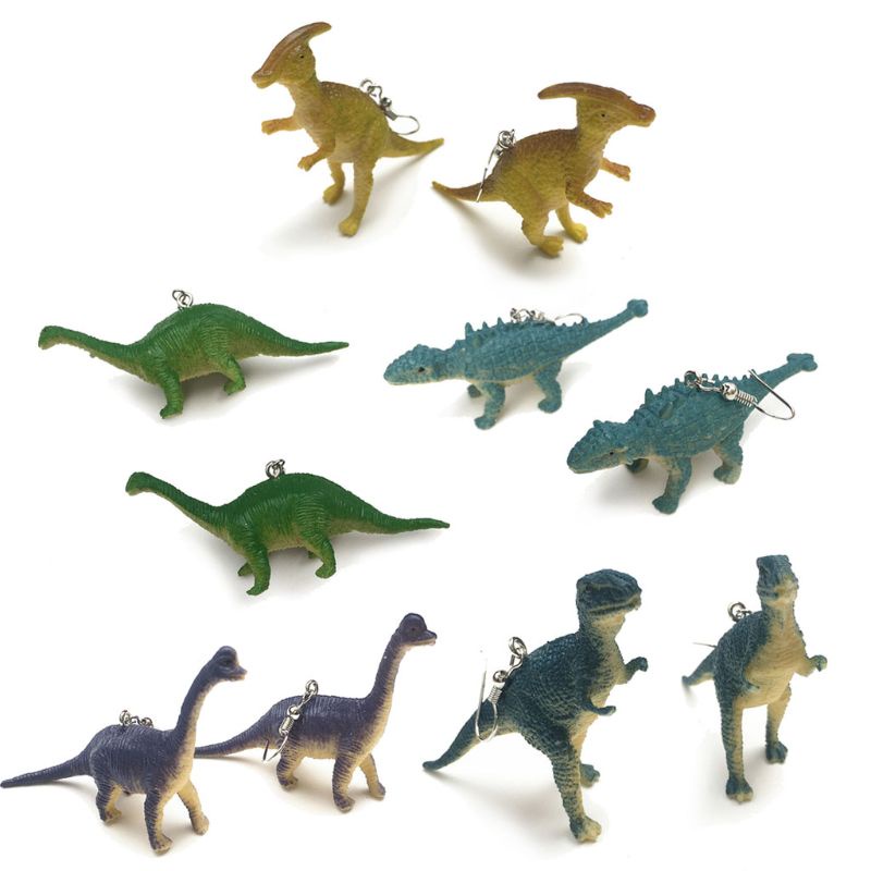 SIY  12 Pairs Cute Punk Dinosaur Animal Drop Earrings Set  Resin Funny Animal Dinosaur Earrings for Women Girls Creative Gift