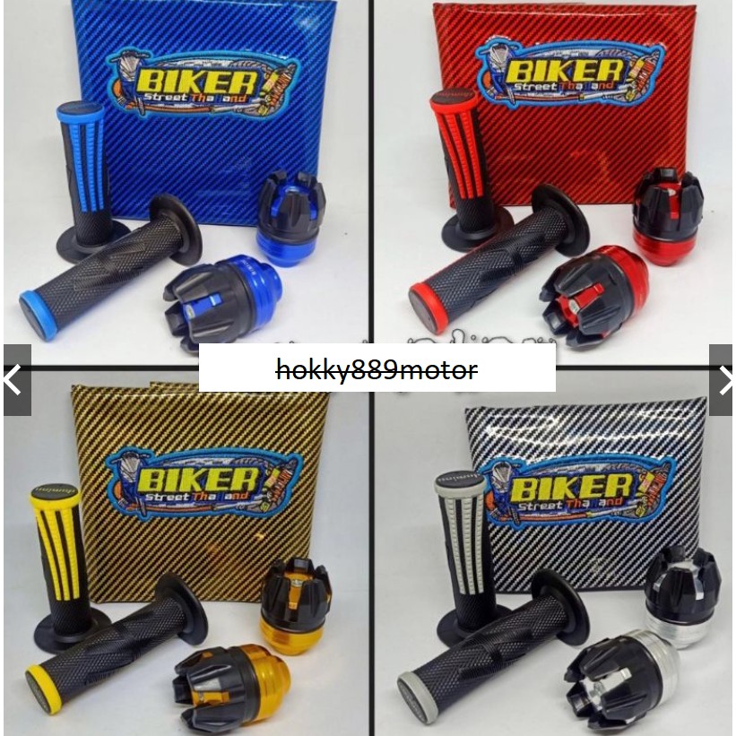 Paket murah Sarung Jok bikers, jalu as + handgrip, Kulit jok bikers karbon, jalu as depan, handgrip