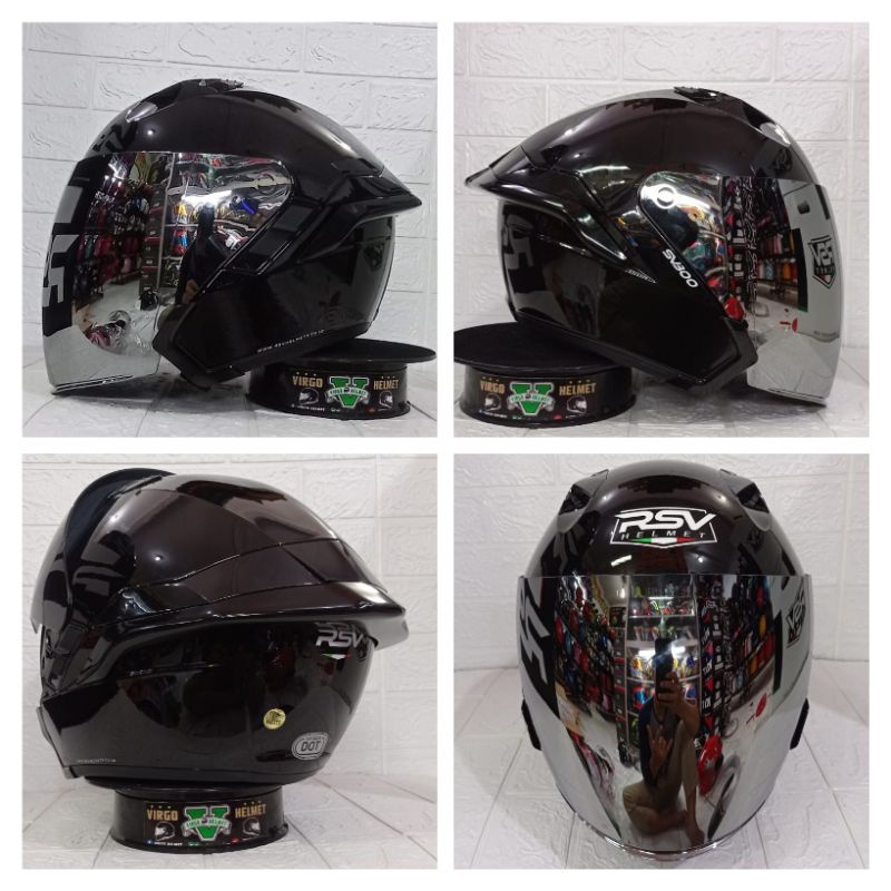 RSV HELM SV300 SOLID BLACK DOFF|MATT PAKET GANTENG-3
