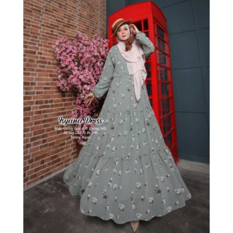✔COD GAMIS BUSUI LEBARAN 2022 CERUTY BABYDOLL ISYANA DRESS ORI SHR