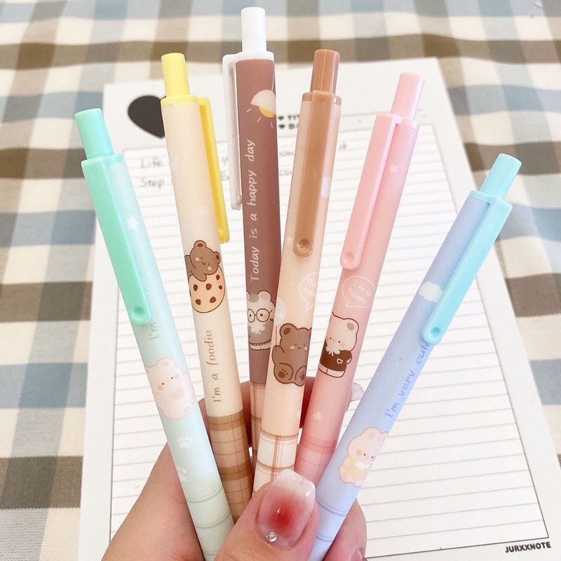 

1PC Pastel Bear Gel Pen/Pulpen Gel Aesthetic Korean Style