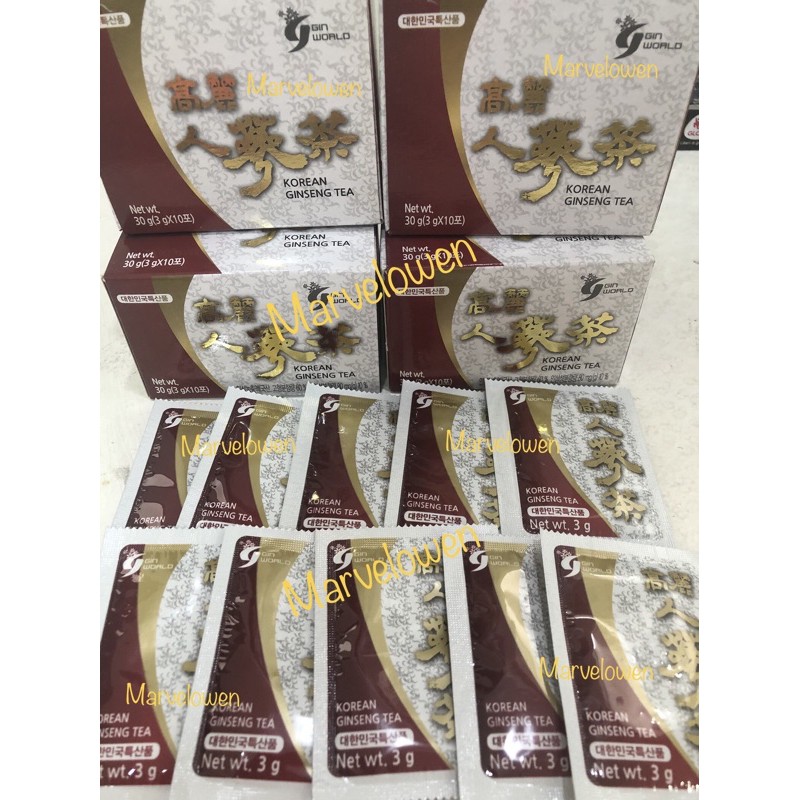 

GINSENG TEA (GIN WORLD)1 BOX ISI 10 SACHET ORIGINAL KOREA