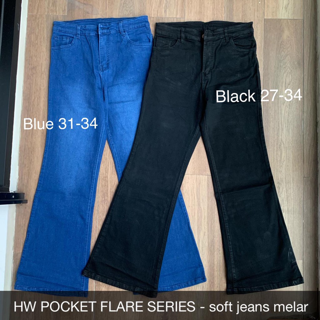 CELANA JEANS WANITA HW POCKET FLARE