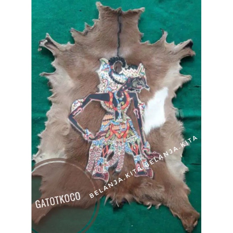 kaligrafi lukisan wayang GatotKoco / Gatotkaca kulit kambing