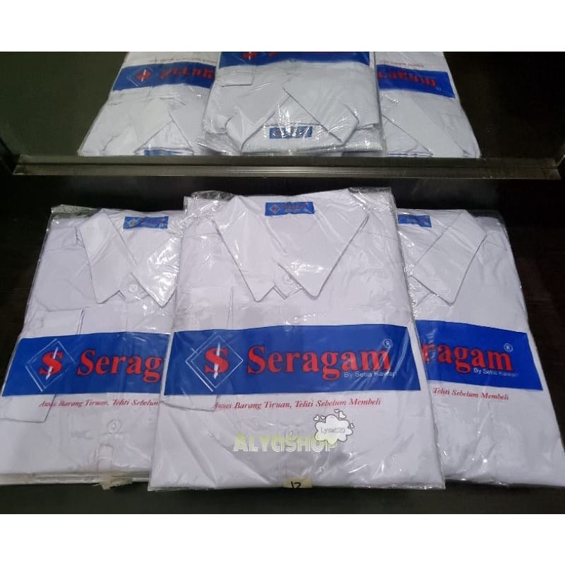 Baju Seragam Sekolah Putih Polos Lengan Panjang SD, SMP &amp; SMA merk SERAGAM (baca deskripsi dulu ya)